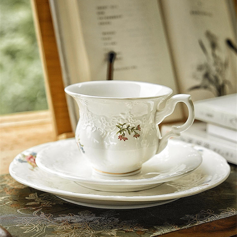 Coffee Tea Flower - Juego de tazas y platillos de