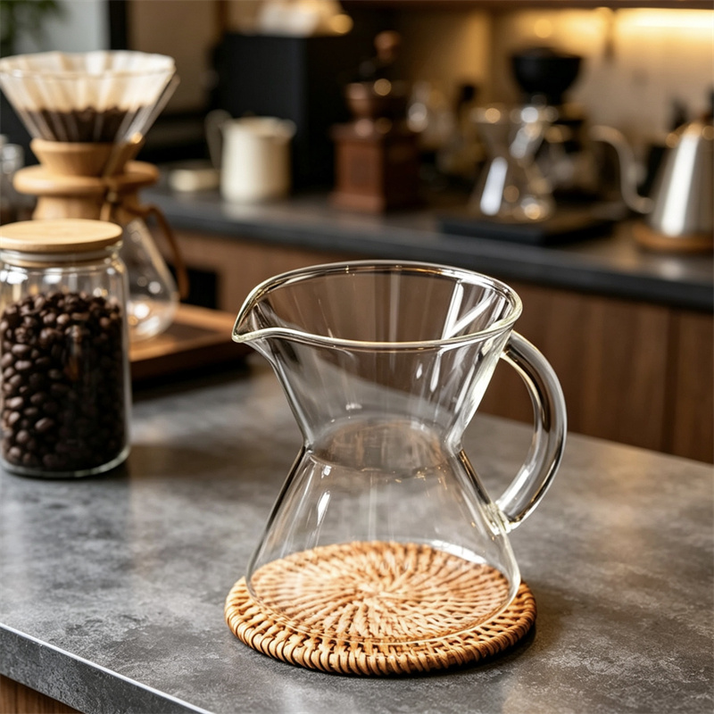 Pour Over Kettle - Cafetera de Vidrio Borosilicato Cónica de