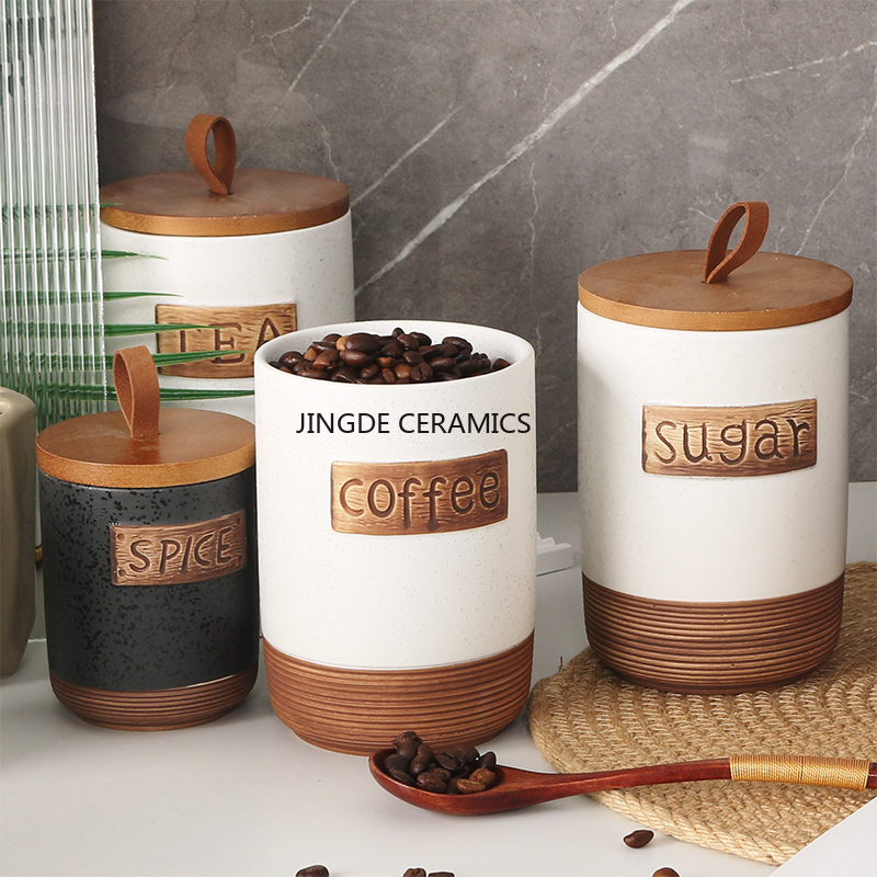 Tarro sellado de cerámica para - Coffee Tea And Sugar Canister Set reseña y precio