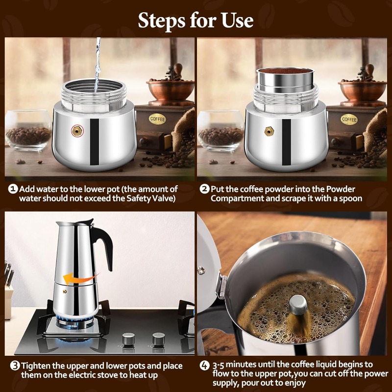 Cafetera Mocha de 6 Tazas, Per - Coffee Tea Chocolate reseña y precio