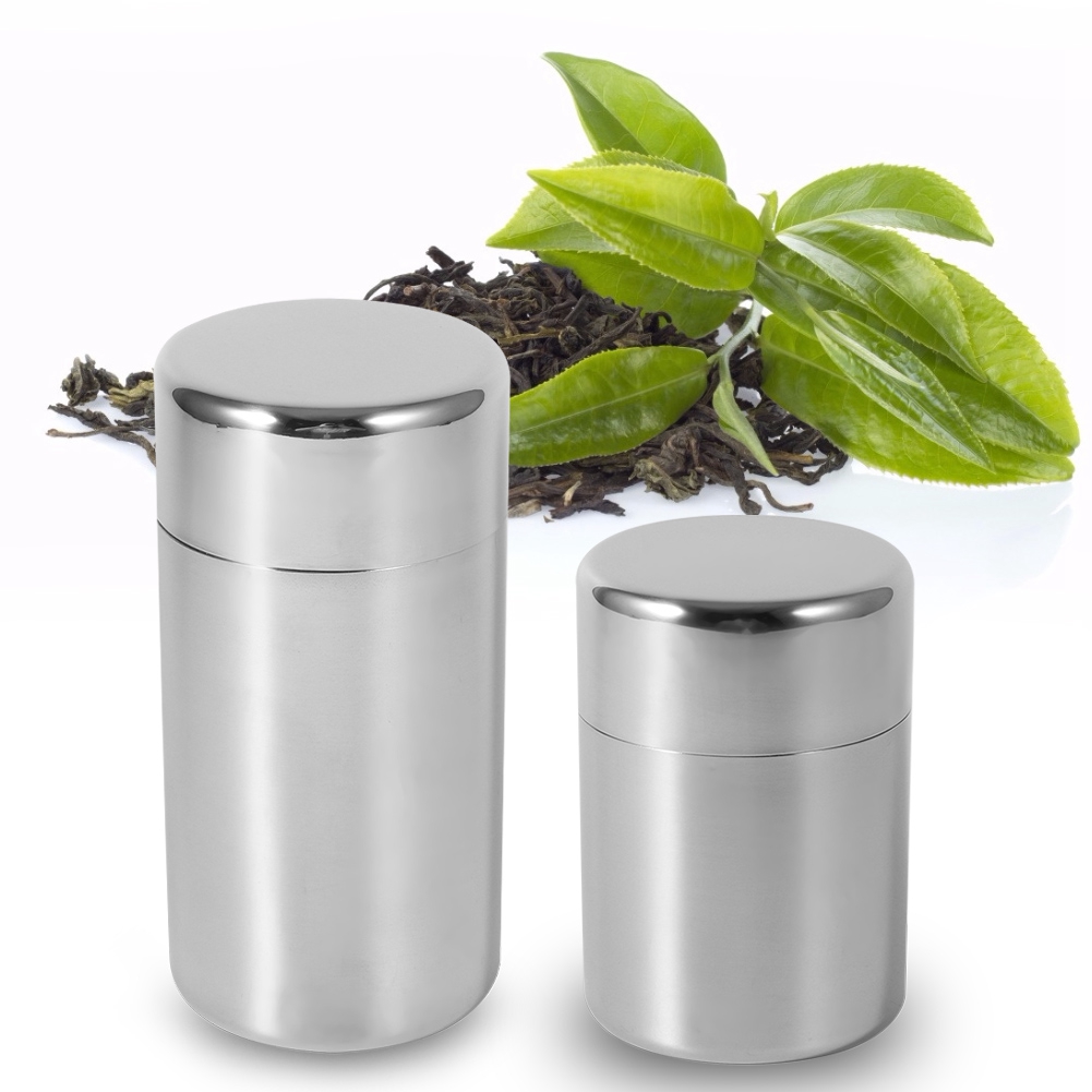 Lata de Té de Acero Inoxidable - Coffee Tea Sugar Canisters reseña y precio