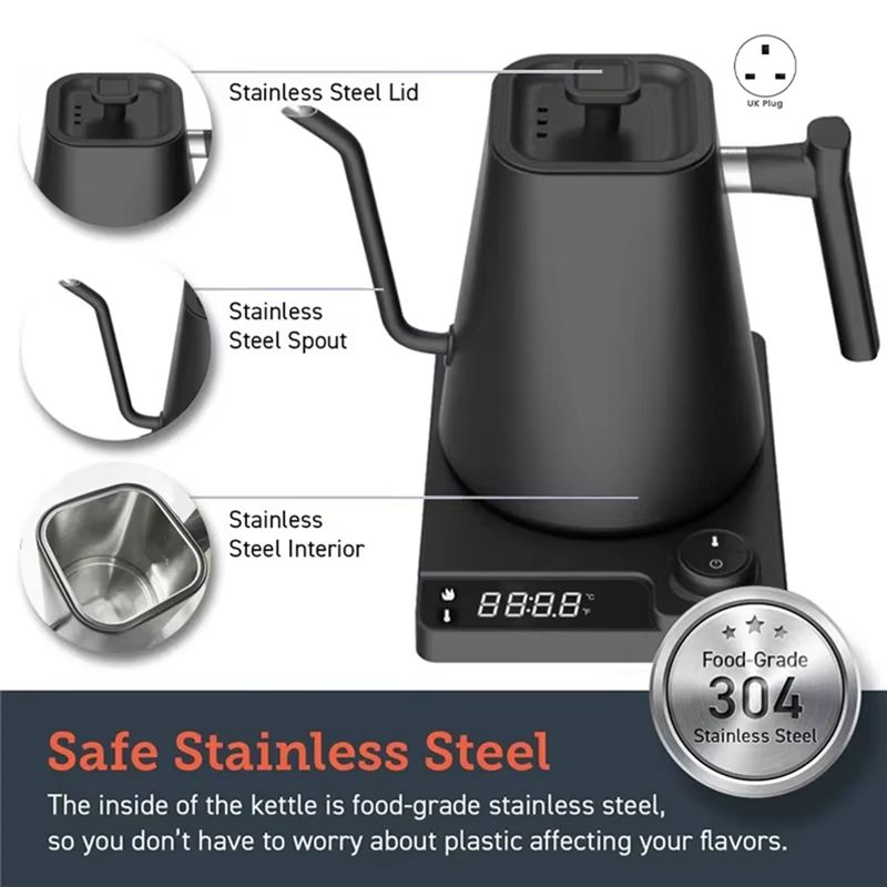Hervidor eléctrico de cuello d - Coffee Tea Uk reseña y precio