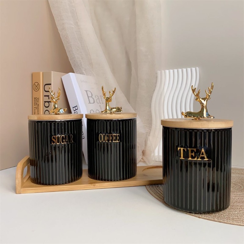 Juego de 3 piezas de tarros de - Coffee Tea And Sugar Canister Set reseña y precio