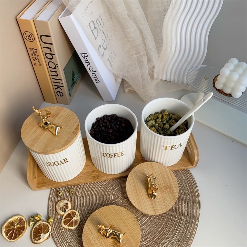 Juego de 3 piezas de tarros de - Coffee Tea And Sugar Canister Set reseña y precio