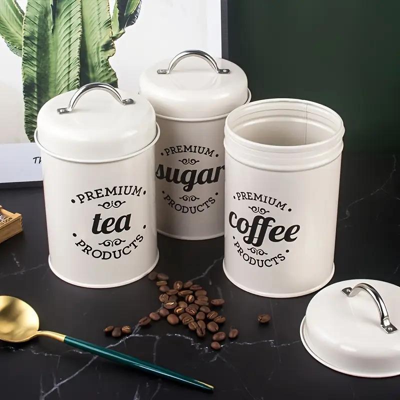 Juego de 3 recipientes metálic - Coffee Tea Sugar Canisters reseña y precio