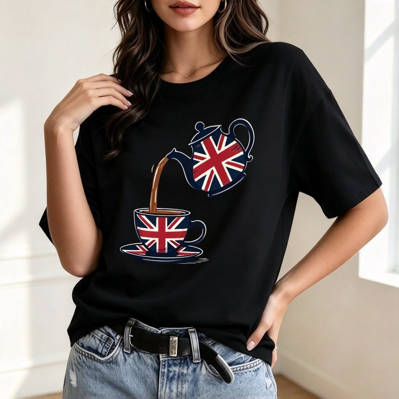 Camiseta gráfica con diseño de - Coffee Tea Uk reseña y precio