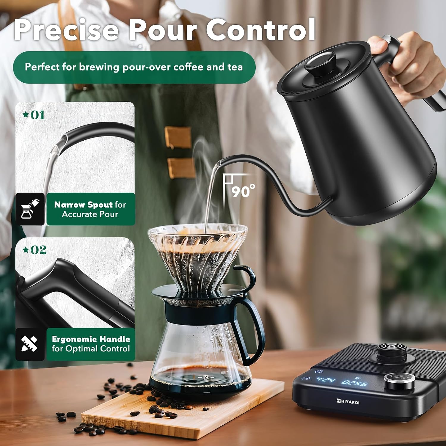Hervidor Eléctrico Gooseneck c - Pour Over Kettle reseña y precio