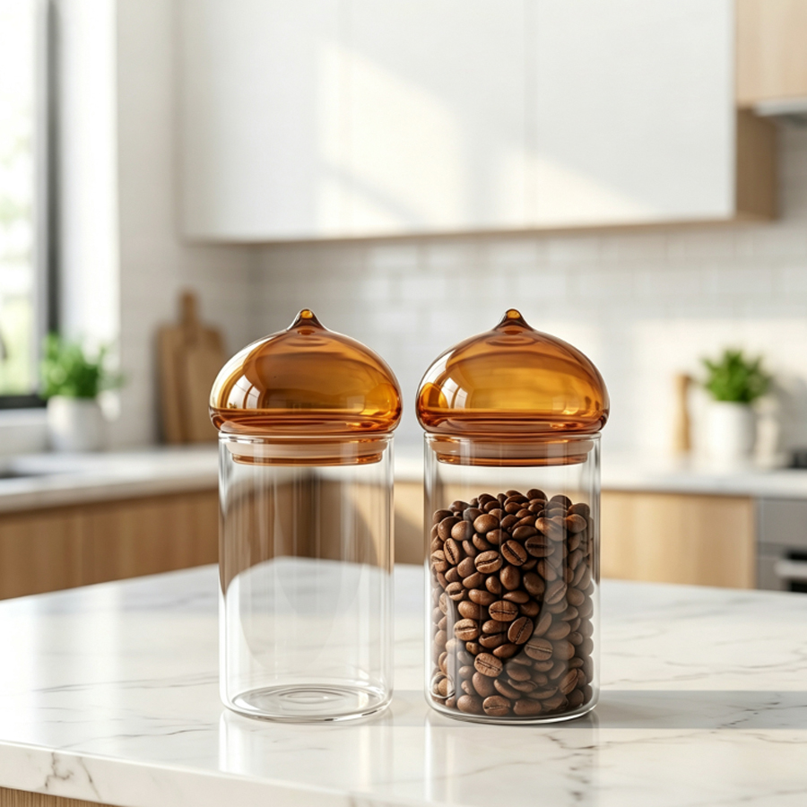 Frasco de vidrio con tapa ámba - Coffee Tea Bean Leaf reseña y precio