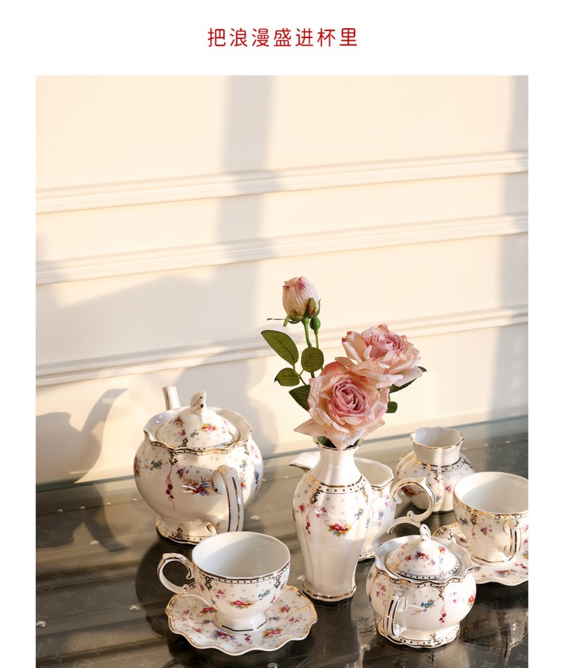 Juego de Tazas y Platillos de  - Coffee Tea Flower reseña y precio